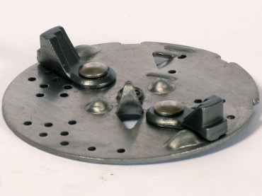 Rotary plate of a shredder with blades for ED, EL.