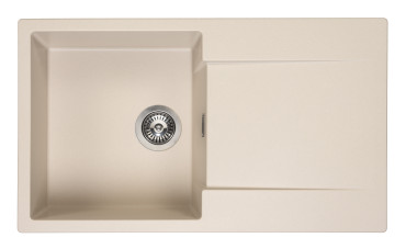 Granite single sink with beige drip tray