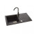 Granite sink with faucet and strainer