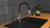 black kitchen faucet Eisl Flexo with black sink